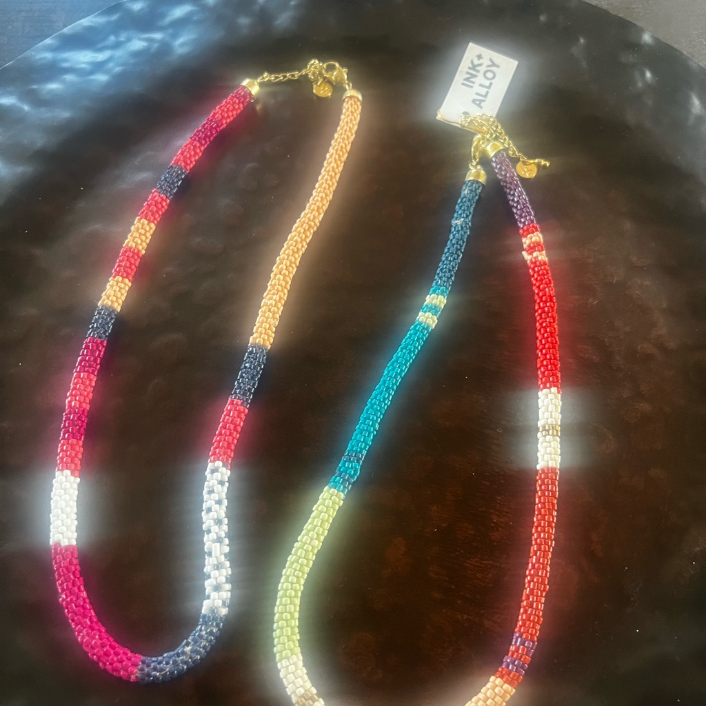 Alloy Multicolor Beaded Necklaces Set Of 2 Bnwt